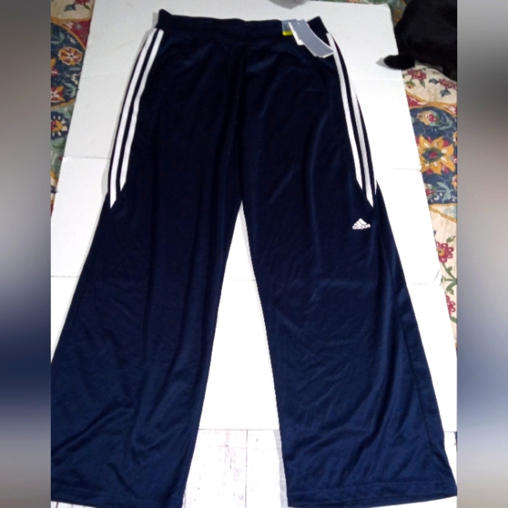 💙ADIDAS TECH MESH TRACK PANTS REGULAR FIT WIDE LEG 2006 WOMEN'S LARGE